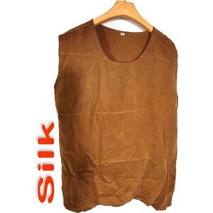 Women's 100% Silk Size L Sleeveless Tank Top SDK390